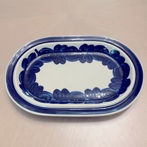 Blue Anemone Oval Platter